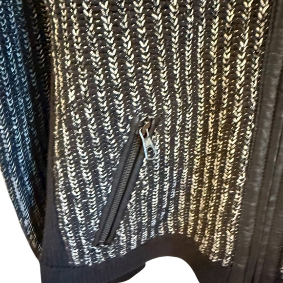 rag & bone Knit Zip Jacket with Leather Trim | Large - Picture 5 of 6